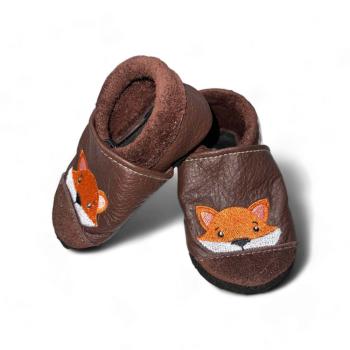 Lederpuschen Fuchs mit Krabbelkappe